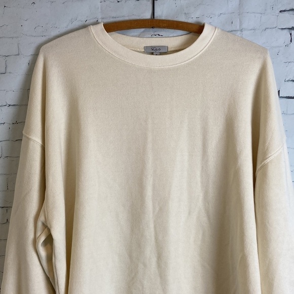 Rails Reeves drop sleeve cuffed oversized rolled hem Sweatshirt S Cream Pumice - Picture 11 of 16
